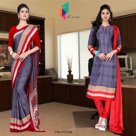 Gray and Red Women's Premium Italian Silk Eyecatchers Showroom Uniform ...