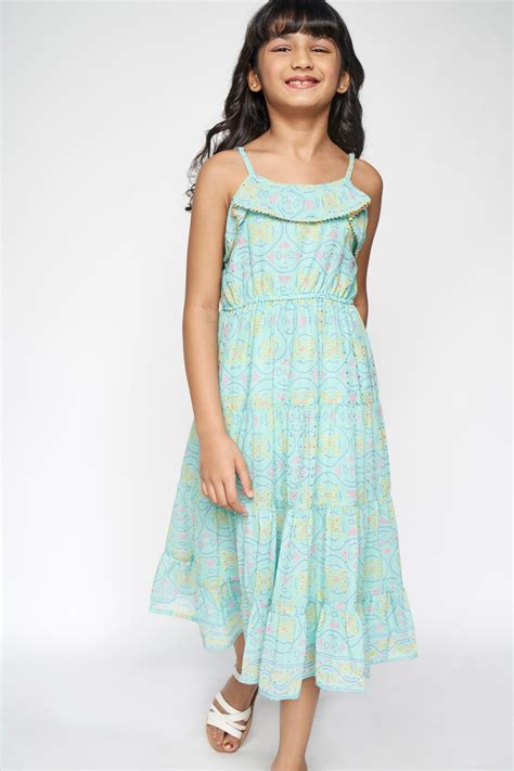 Buy Aqua Gathered Trapeze Gown Online at Best Price at Global Desi ...