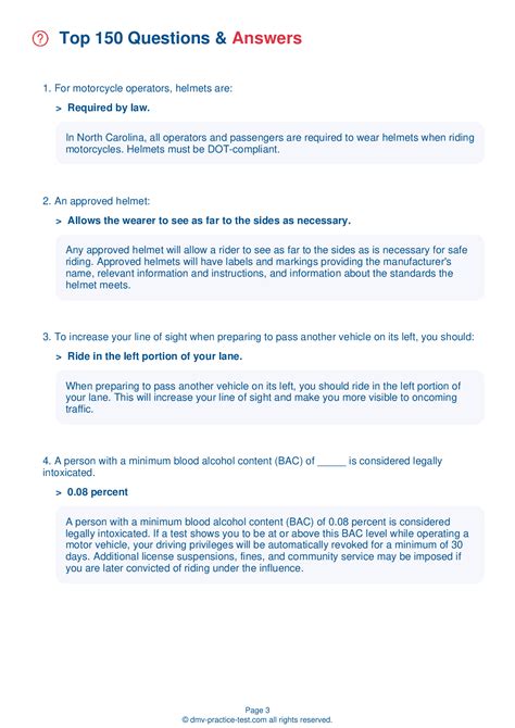 Image result for NC DMV Practice Test Printable