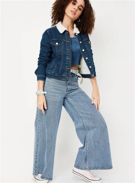 Buy Women Teddy Collar Denim Jacket Online at just Rs. 1699.0 ...