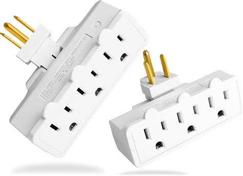 Amazon.com: UL Listed 3 Outlet Wall Adapter, FiiMan 3-Prong Grounded ...