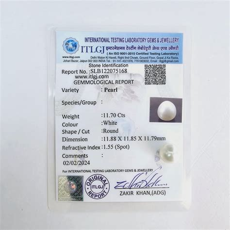 12mm Certified White South Sea Pearl Undrilled 11.70 Carats (12.87 Rat ...