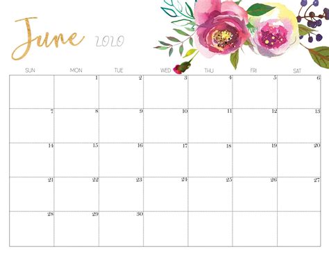 June Month Calendar Printable - Printable New Year Banners