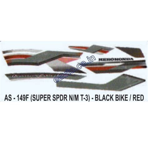 Graphics Sticker Set for Hero Honda Super Splendor | Type 3 | Black Ve