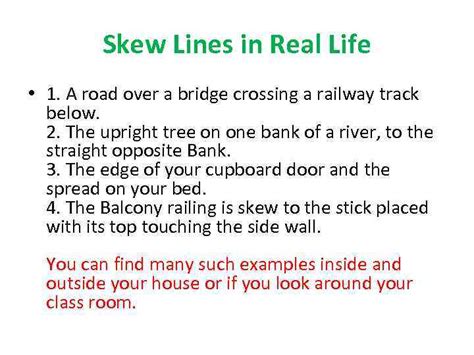 Image result for Example of Skew Line