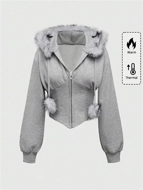 ROMWE Grunge Punk Y2K Subculture Vintage Fitted Leopard Print Fluffy ...