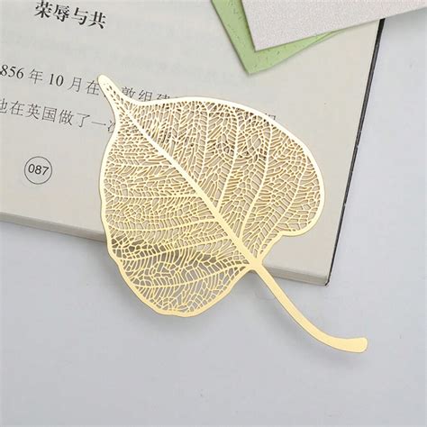 Leaf Bookmarks - Intricate Leaf Vein Brass Bookmarks, Hollowed-Out ...