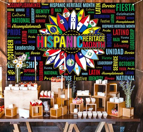 Hispanic Heritage Decorations Backdrop, Latin American Countries Yard ...