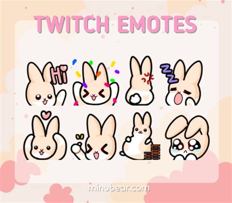 Buy 8 Baby Bunny Emote Pack for Twitch / Discord Online in India - Etsy