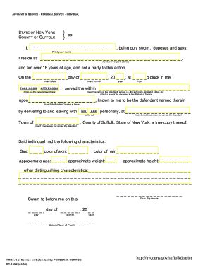 Fillable Online nycourts Ss: I, , being duly sworn, deposes and says: I ...