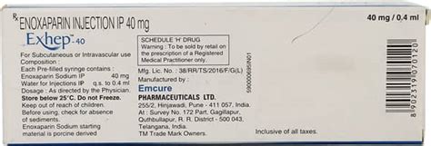 Exhep-40 Injection: Uses, Side Effects, Price, Dosage & More Info ...