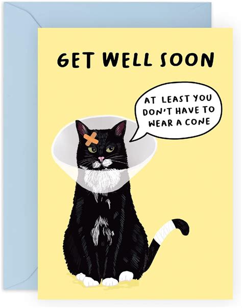 CENTRAL 23 Get Well Soon Card - Feel Better Soon Card - Funny Cat Mom ...