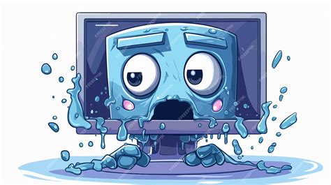 Malfunctioning Computer Cartoon Illustration | Premium AI-generated vector