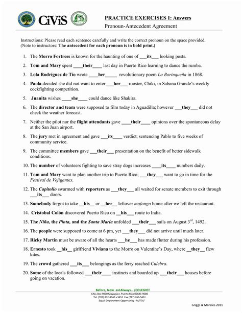 Pronouns And Antecedents Worksheet – Owhentheyanks.com