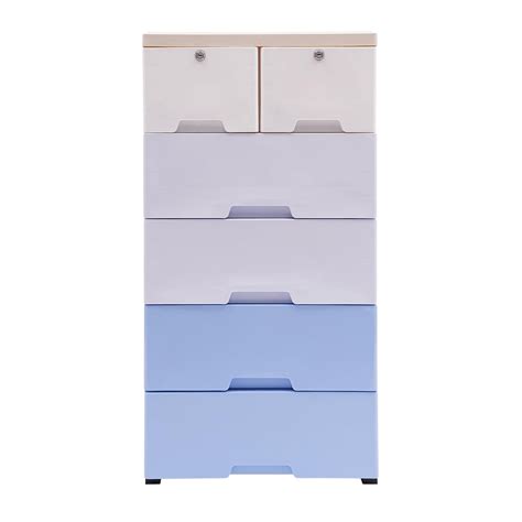 Plastic Drawers Dresser 5 Tier Storage Cabinet Tower 6 Drawer ...