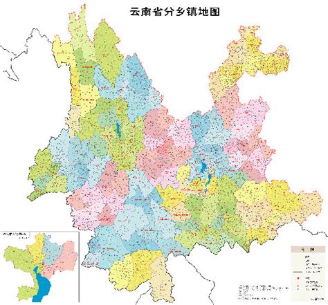 云南省分乡镇政区全图_素材中国sccnn.com