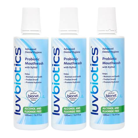Luv Biotics Alcohol & Fluoride Free Mouthwash with Oral Probiotics, Xy