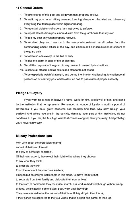 11 General Orders - the content is all about ROTC - 11 General Orders ...