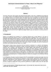 Seed System Institutionalization for Pulses: A Must in the Philippines ...