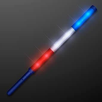 LED Red White & Blue Flashing Light Stick Baton : Amazon.in: Toys & Games