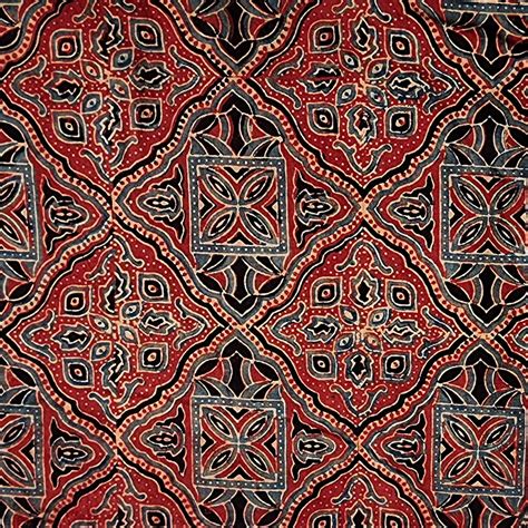 (Pre-Cut 0.90 Meter) Pure Cotton Ajrak Rust Red With Rust Blue And Bla ...