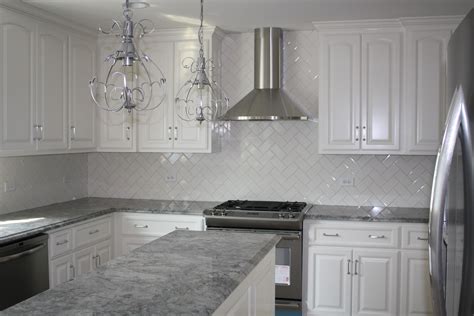White Kitchen Cabinets with Grey Countertops