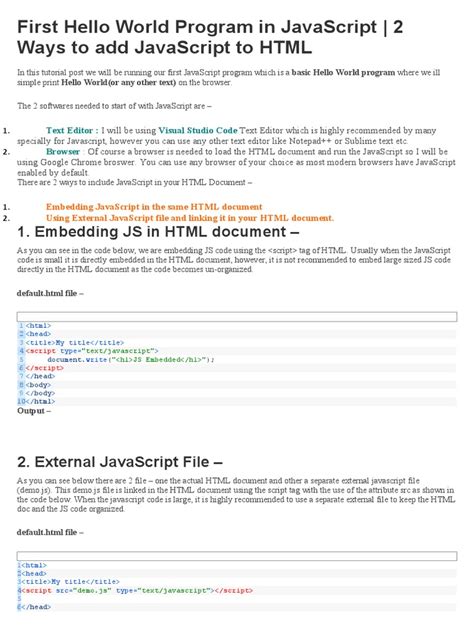 Image result for JavaScript First HelloWorld