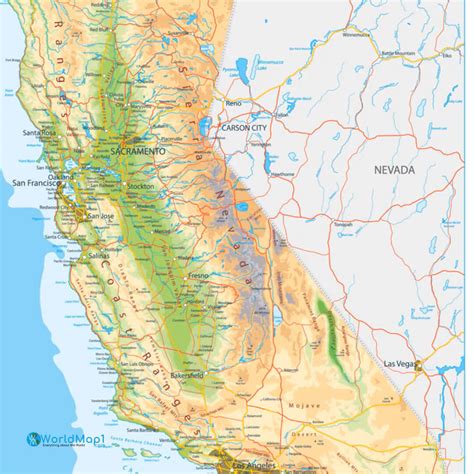 California Free Printable Map