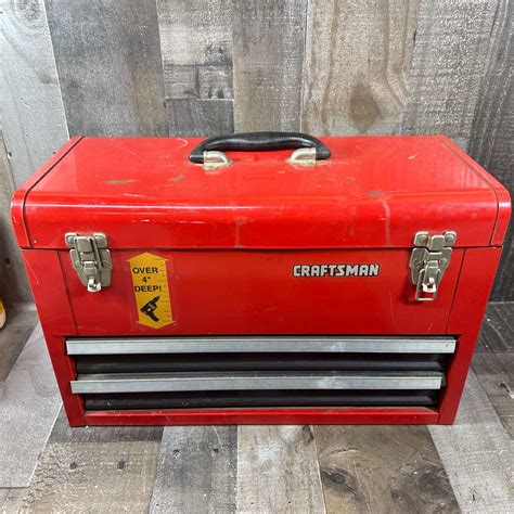 Vintage Craftsman 2 Two Drawer Deep Top Tool Box Red Toolbox | eBay