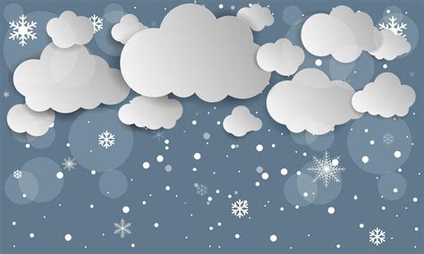illustration of Cloud and snow on dark background. Snowflake, winter ...