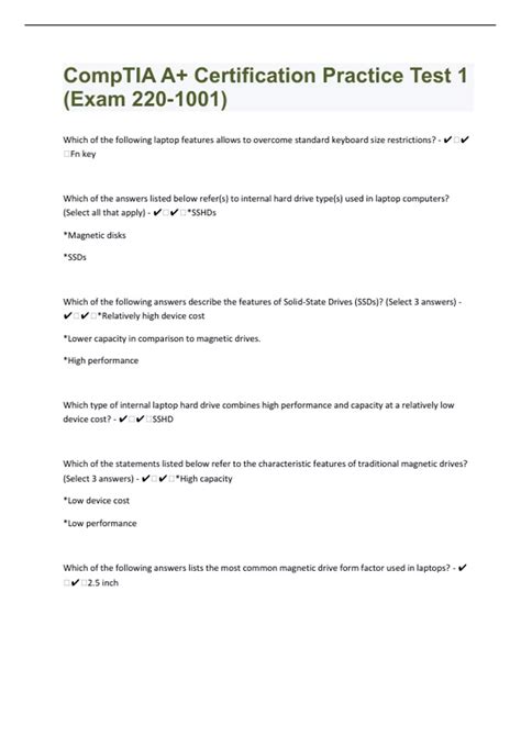 Image result for CompTIA a Practice Test Questions and Answers