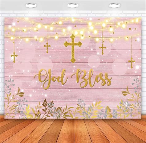 Buy Sensfun God Bless Backdrop Baptism Party First Holy Communion ...