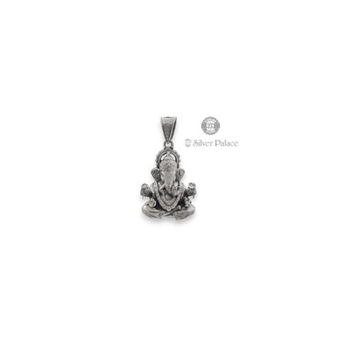 925 Silver Radhe Collection Ganesha Pendant For Men - Silver Palace