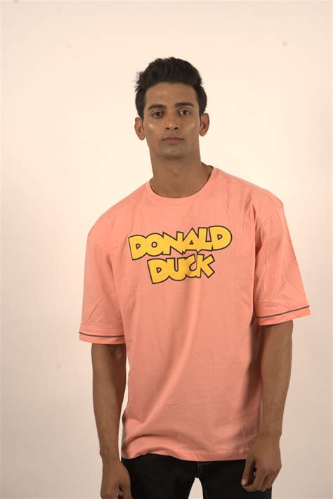 Peach Cartoon Print Oversized Tshirt – Rumaank