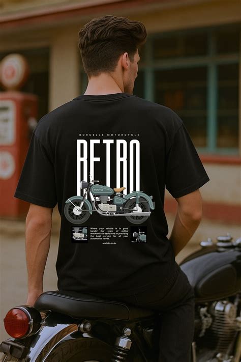 Retro bike front back Printed Oversize T-Shirt|Oversize Printed Tees ...