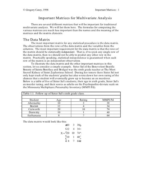 Multivariate Analysis Data Matrix 的图像结果