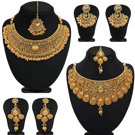 Sukkhi Glamorous Gold Plated Choker Necklace Set Combo For Women ...