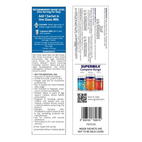 Buy GRITZO SUPERMILK HEIGHT+ FOR 4-7Y KIDS, 100% NATURAL DOUBLE ...