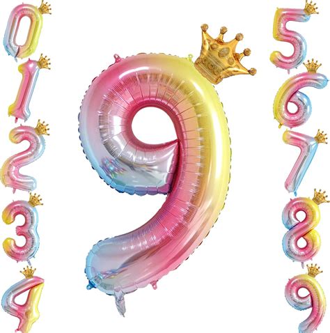 Amazon.com: Giant Rainbow Balloon Number, Big Number Balloons Birthday ...