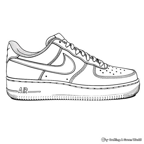 Nike Air Force 1 Coloring Pages - Free & Printable! | Air force one shoes, Sneakers sketch, Nike ...