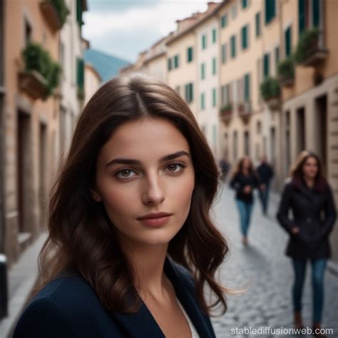 Young Woman in a Real Italian Street | Stable Diffusion Online