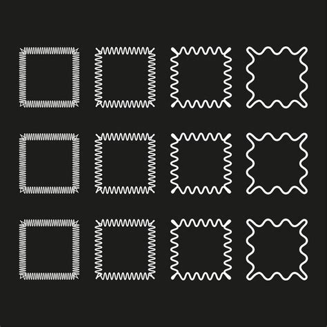 Vector frames collection textured border shapes rough decorative ...