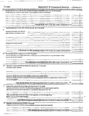 Fillable Online 5008-S5 Schedule 5 - Saskatchewan - T1 General 1992 ...