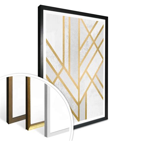 Poster Fredriksson - Golden Geometry | wall-art.com