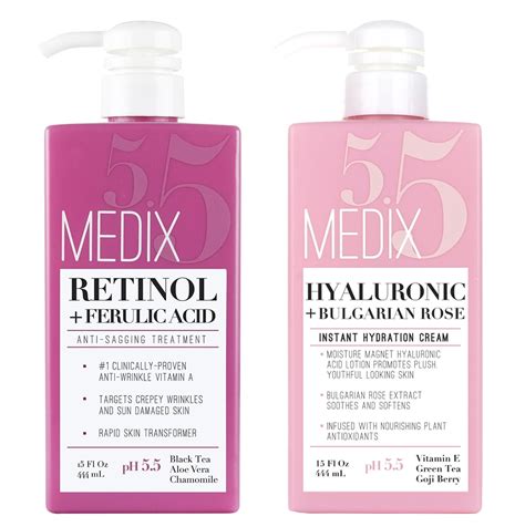 Buy Medix 5.5 Retinol Body Cream and Hyaluronic Acid Body Cream Set of ...