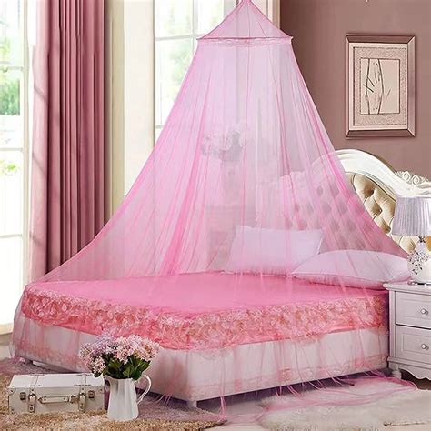 Polyester Hanging Mosquito Net for Double Bed – Plain Pink – Classic ...