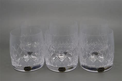 Lot - BOXED SET OF VINTAGE BOHEMIA CRYSTAL WHISKY GLASSES