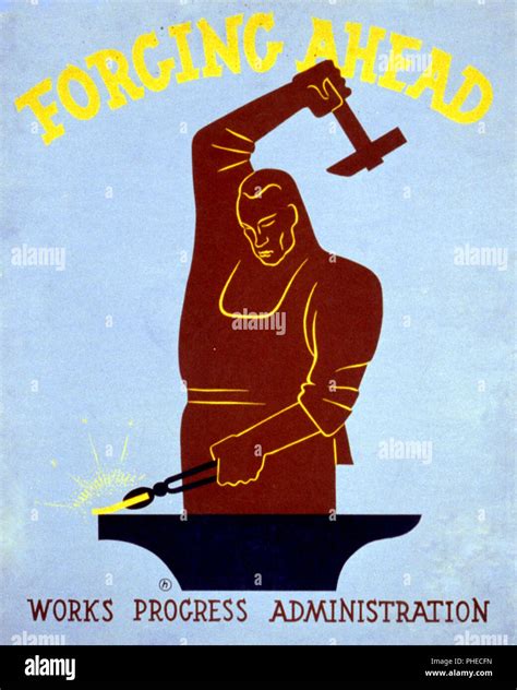 Poster for Works Progress Administration encouraging laborers to work ...