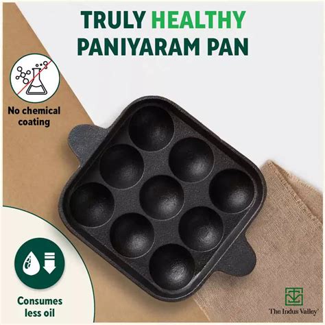Buy Best Cast Iron Paniyaram Pan - Square Online in India – The Indus ...