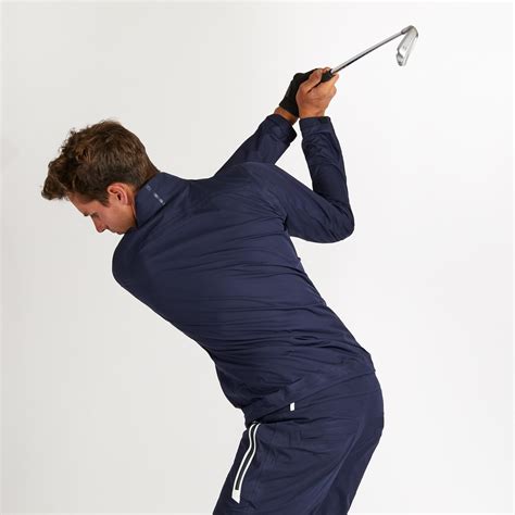 Men's golf waterproof rain jacket - RW500 navy blue - Decathlon